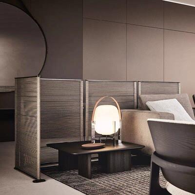 意式极简别墅大平层客厅屏风poliform现代简约办公可旋转推拉隔断