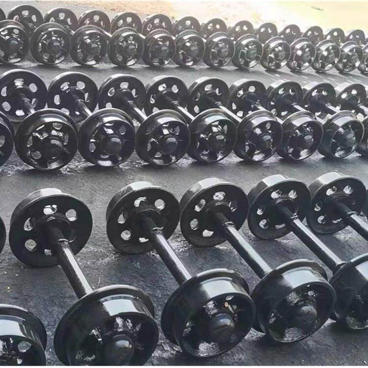 煤矿用运输车铸钢轮对 翻斗矿车空心实心轮对 煤矿井下用车轮对