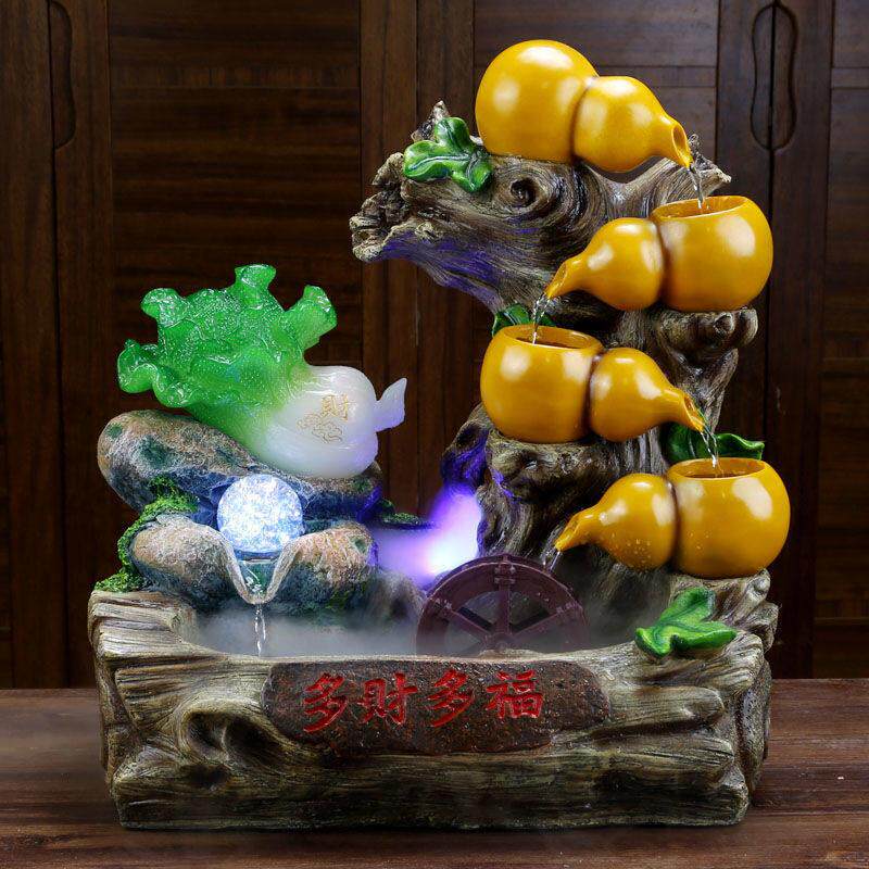 葫芦水风流水摆件循环水小型桌面客厅造景镇宅招财生财风水轮开