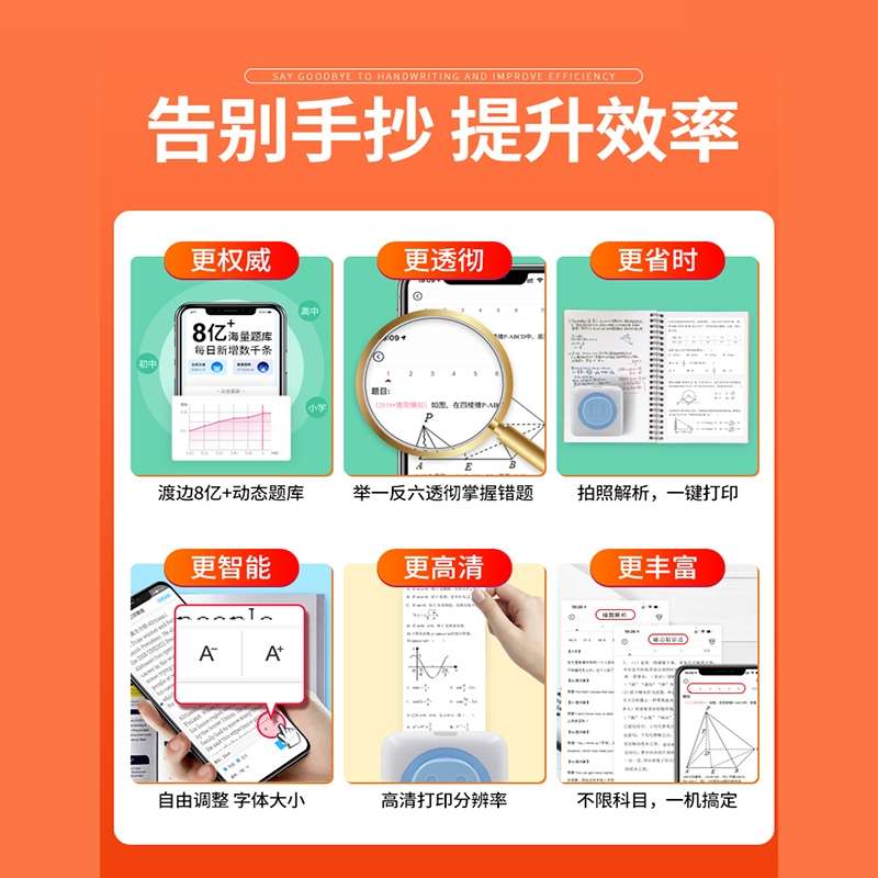 高清迷你错题打印机小型家用学生错题整理热敏照片口袋便携式无墨