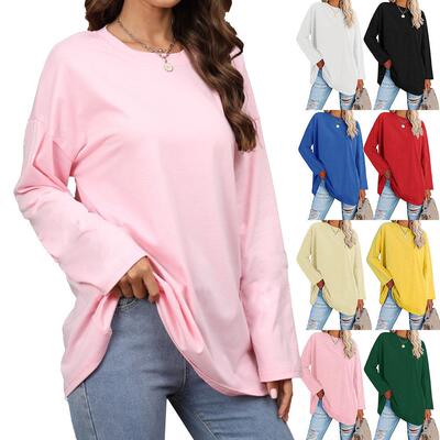 Womens Long Sleeve Oversized T Shirts Loose Casual Crewneck
