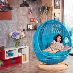 精欧户外室内阳台吊篮藤椅单人吊椅庭院家用双人秋千懒人休闲摇篮