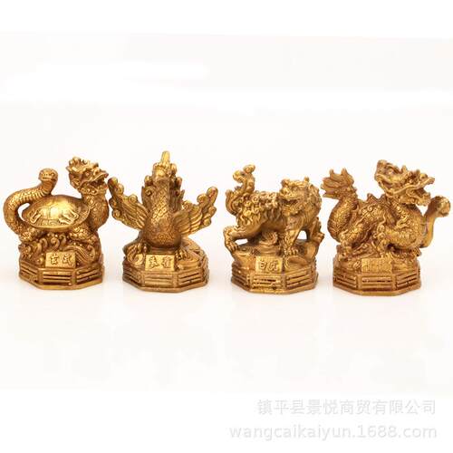 铜青龙白虎朱雀玄武摆件吉祥瑞兽铜四兽摆件家居工艺品