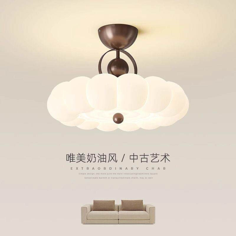 卧室吸顶灯中古奶油风主卧公主房全光谱灯具现代简约led书房