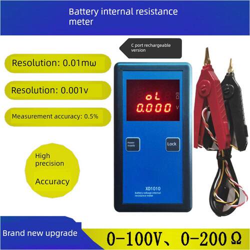 100V手持式电压内阻计内阻计锂电池内阻测试仪毫米Xd1010米铁锂测