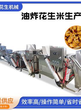 山东酒鬼麻辣花生油炸花生米生产线全自动麻花薯片油炸设备流水线