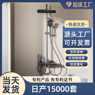 灯现代软管加花淋浴家用淋浴器琴键氛围增压花钢洒洒套装 数显套装