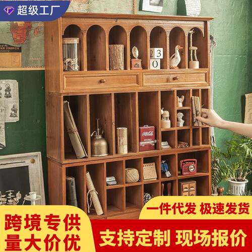 学生宿舍桌面收纳盒木质文具手账置物架书桌多功能抽屉格子整理柜
