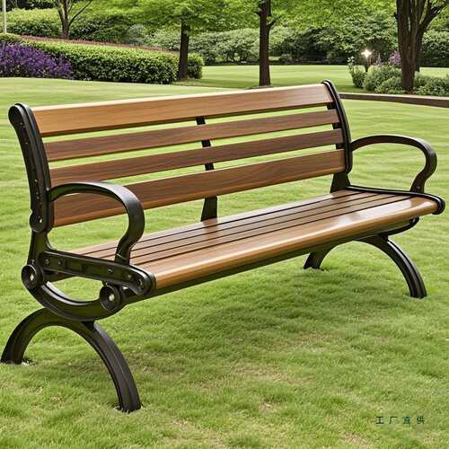 公园椅户外长椅子室外长凳庭院休闲座椅防腐实木塑木铁艺防水防晒