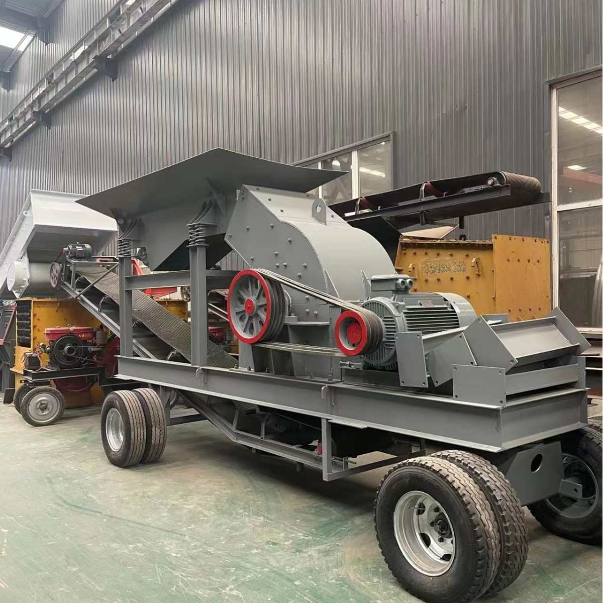 移动煤矸石移动设备机破碎式移动可破碎机  制花岗岩锤式锤砂