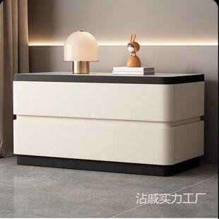 2026新款实木床头柜大尺寸轻奢风高级感豪宅家用卧室加宽收纳柜