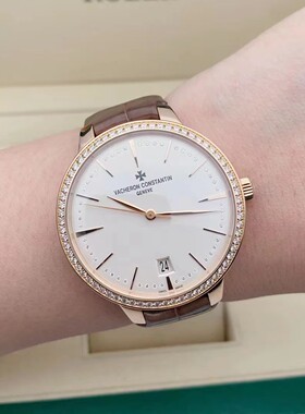 先鉴后发98新36.5mm江诗丹顿传承系列18K粉红金85515自动机械女表