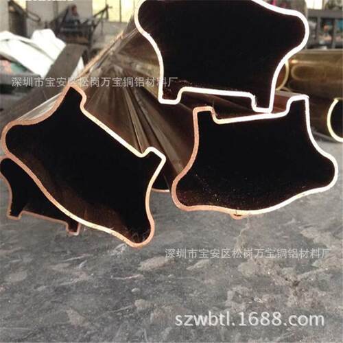 定T2紫铜异型管 紫铜纽纹管 装饰红铜花纹管 TP2红铜半圆管