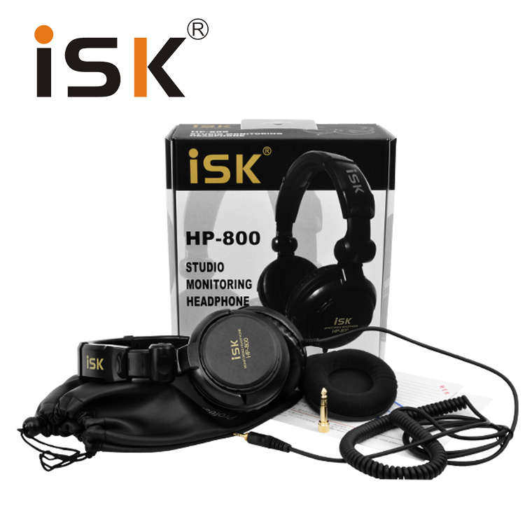 ISK HP-800头戴式重低音专业dj监听耳机hifi电脑K歌耳麦yy主播3米