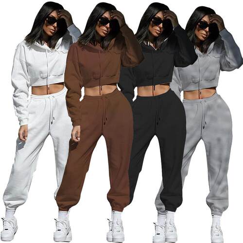 Hoodie set for women in plus size, hooded, long sleeved,