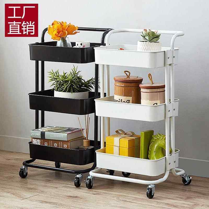 厨房蔬菜收纳架移动小推车置物架收纳客厅书架美容院架婴儿用品