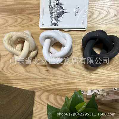 3-Link Wood Chain Link Decor 木质装饰三环链3环工艺品艺术摆件