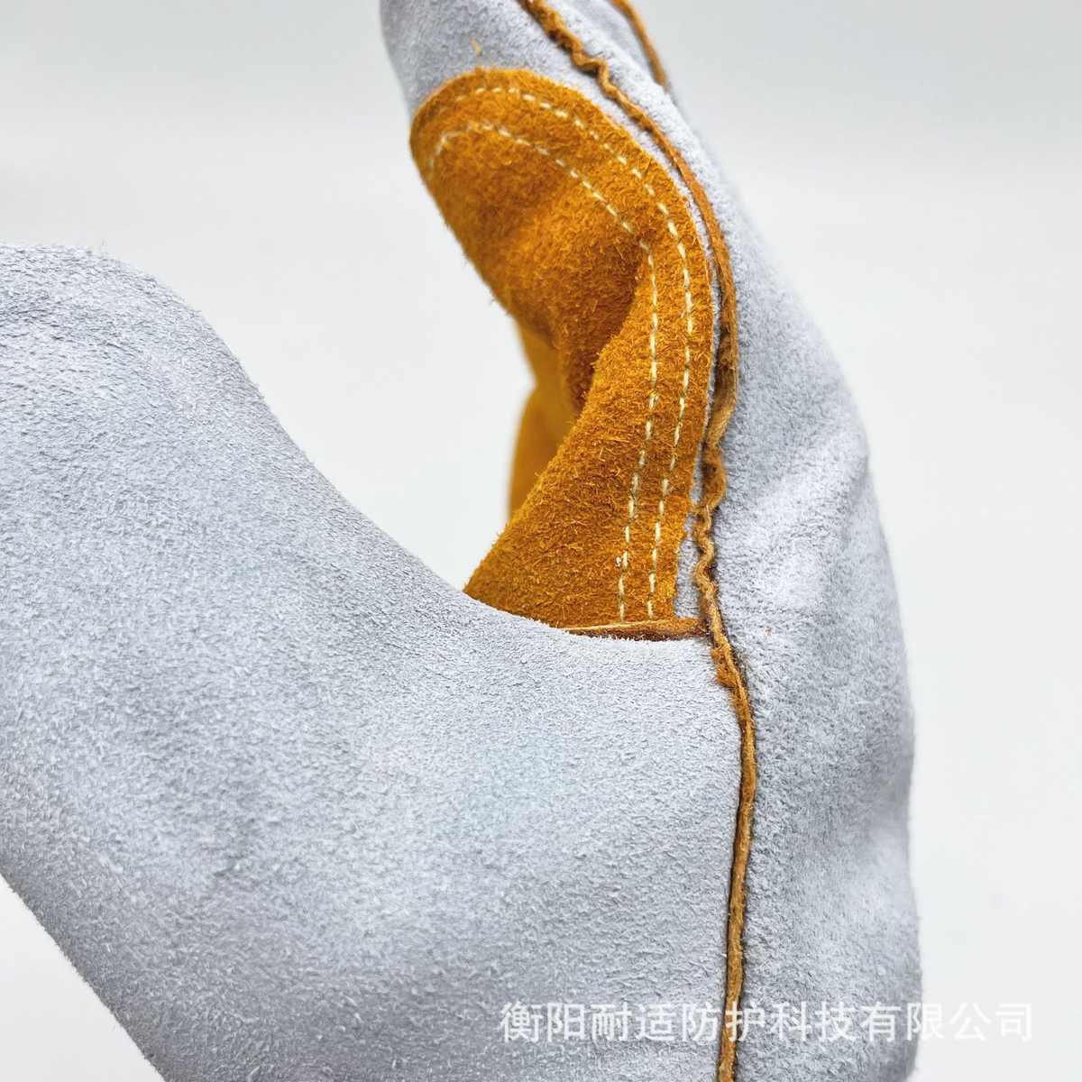 填仕三层缝2024威胶水焊工手套-g劳牛皮电焊盾抗磨开线隔热保防