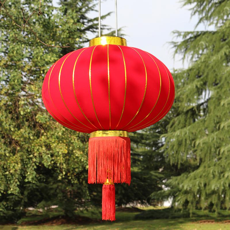 春节大红灯笼广告户外路灯杆灯笼金边无字新年装饰宫灯笼单位