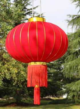春节大红灯笼广告户外路灯杆灯笼金边无字新年装饰宫灯笼单位