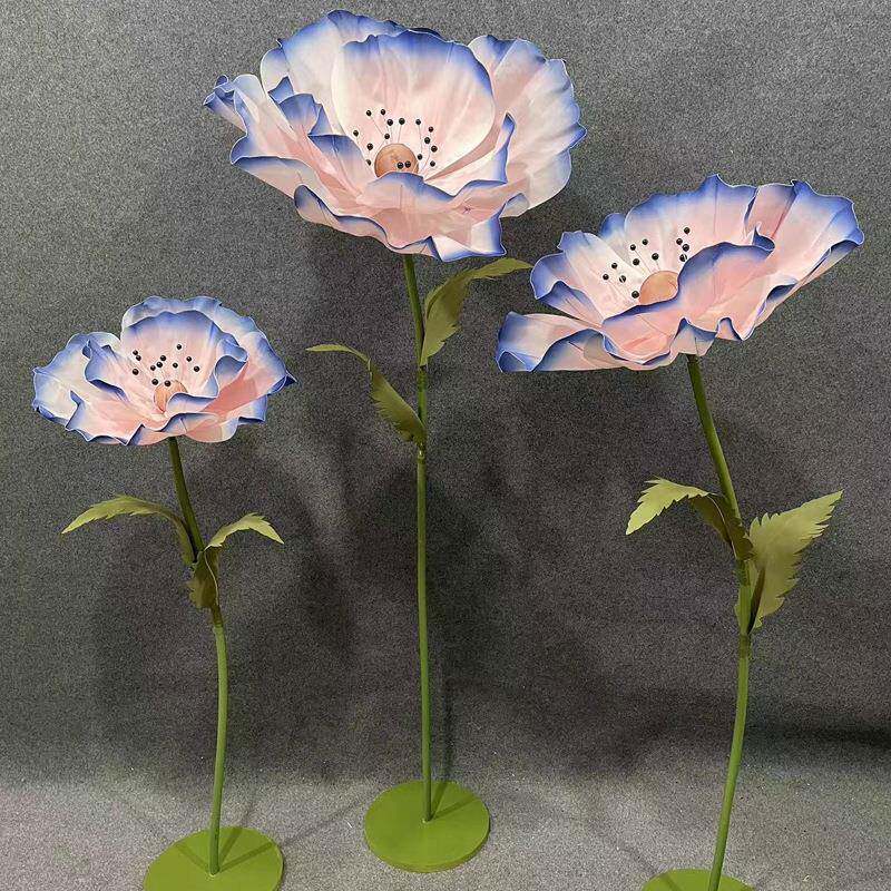 巨型装饰虞美纸花橱窗布卡置装饰打花摆人件喷色虞美仿真假花婚礼
