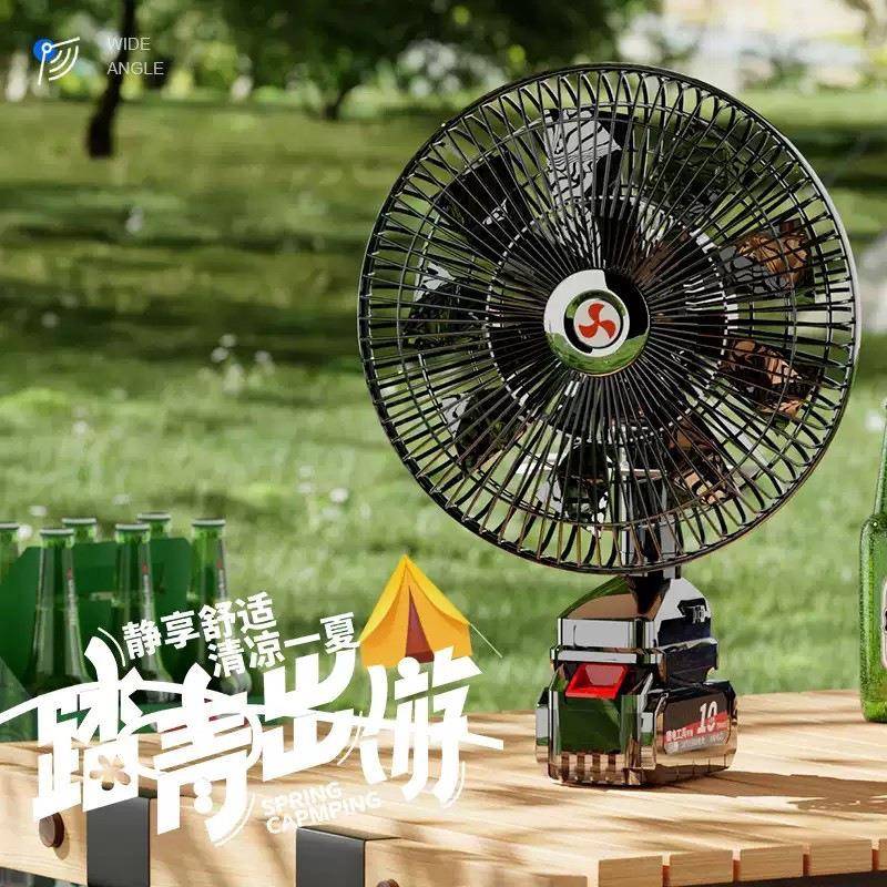 锂电车池风扇汽车外大露营货车户小轿车用无见描述线车载电扇充电