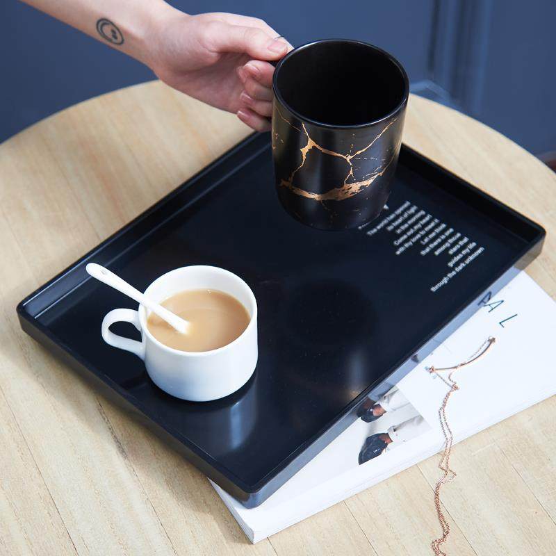 茶盘托盘长方形家用放茶杯塑料水果盘杯子创意客厅北欧轻奢ins风,餐饮具,餐用托盘,淘宝优惠券,粉丝福利购,淘宝优惠卷