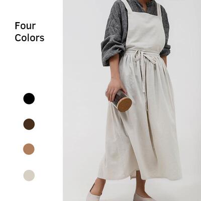 Japanese style cotton and linen advertising apron, kitchen