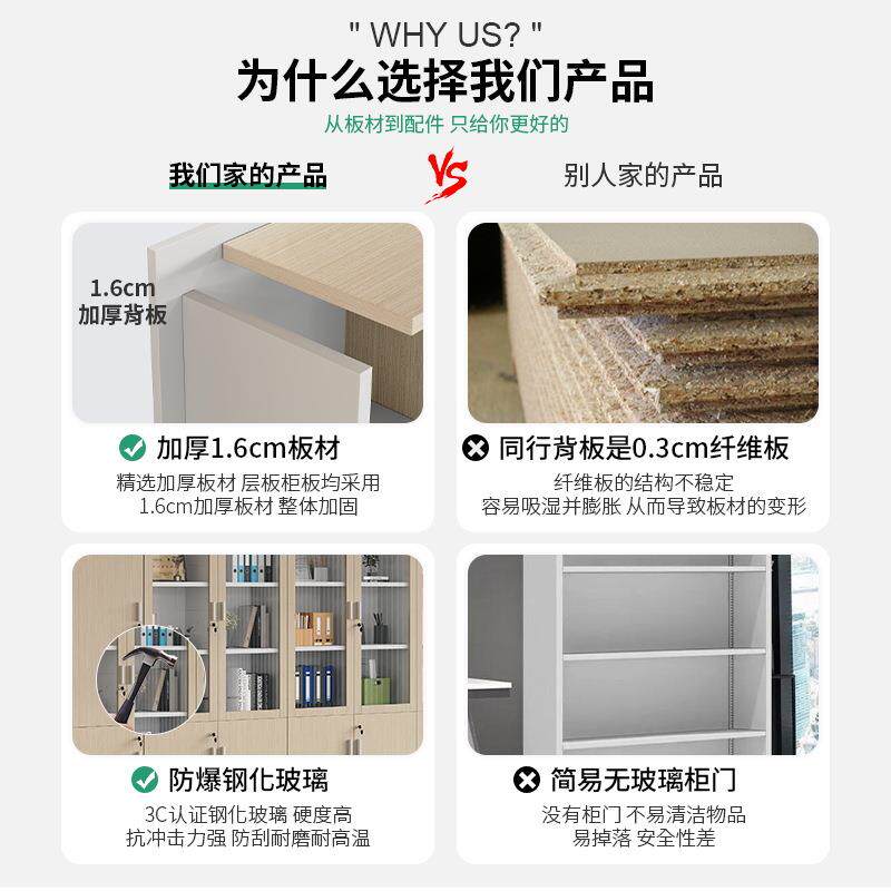 文件柜木质柜简约现代档SG-12案柜资料物柜储柜书玻璃带柜锁办公