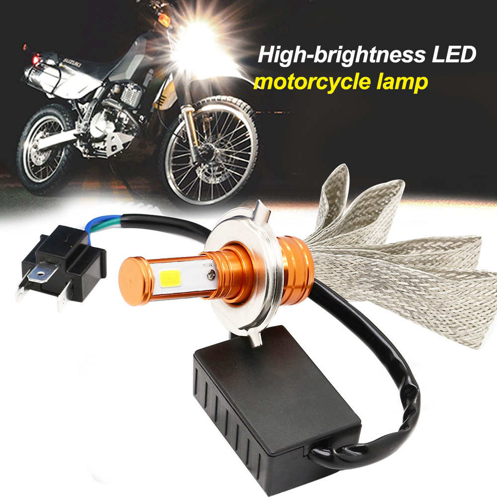 摩托车LED大灯 H4卡盘8V-80V两面通用 摩托车新款LED强光前照大灯