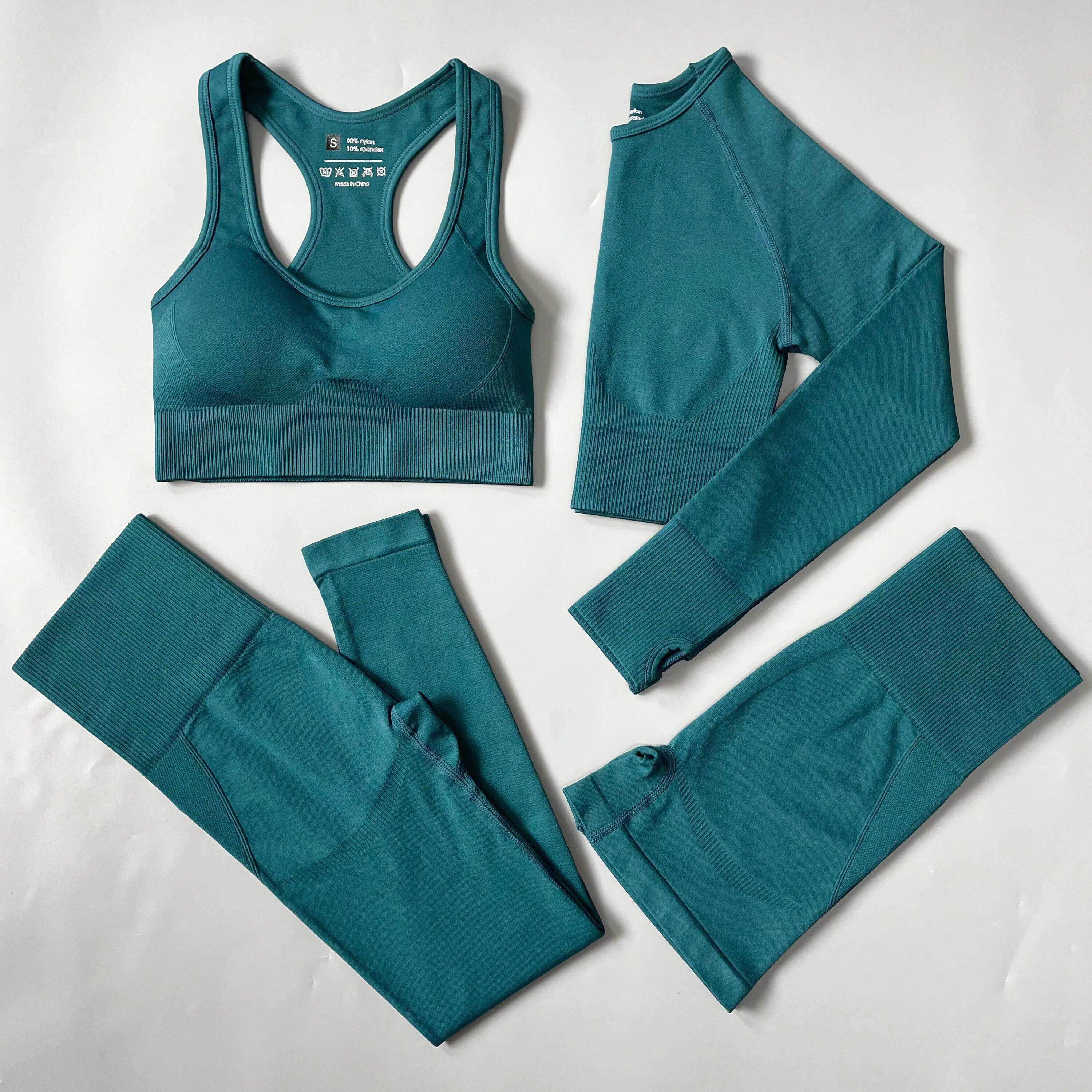 2/3/4PCS Seamless Women Yoga Set Workout Sportswear Gym Clot