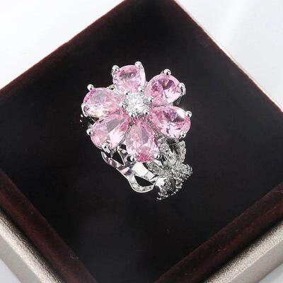 Exquisite Colorful Zircon 925 Silver Ring Women for Ring Fas