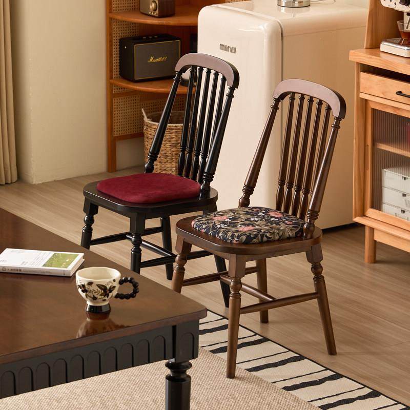 法式覆古实木餐椅美式家用靠背单人椅子中古设计师休闲 高级感椅,住宅家具,餐椅,淘宝优惠券,粉丝福利购,淘宝优惠卷