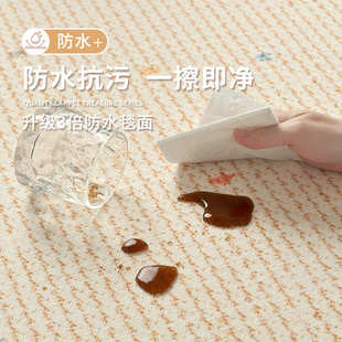 地毯免洗可擦免打理防水耐脏轻奢高级地垫客厅地毯 奶油风2025新款