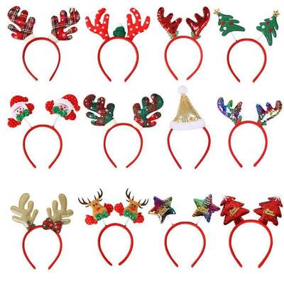 Christmas headband with deer antlers five-star headband