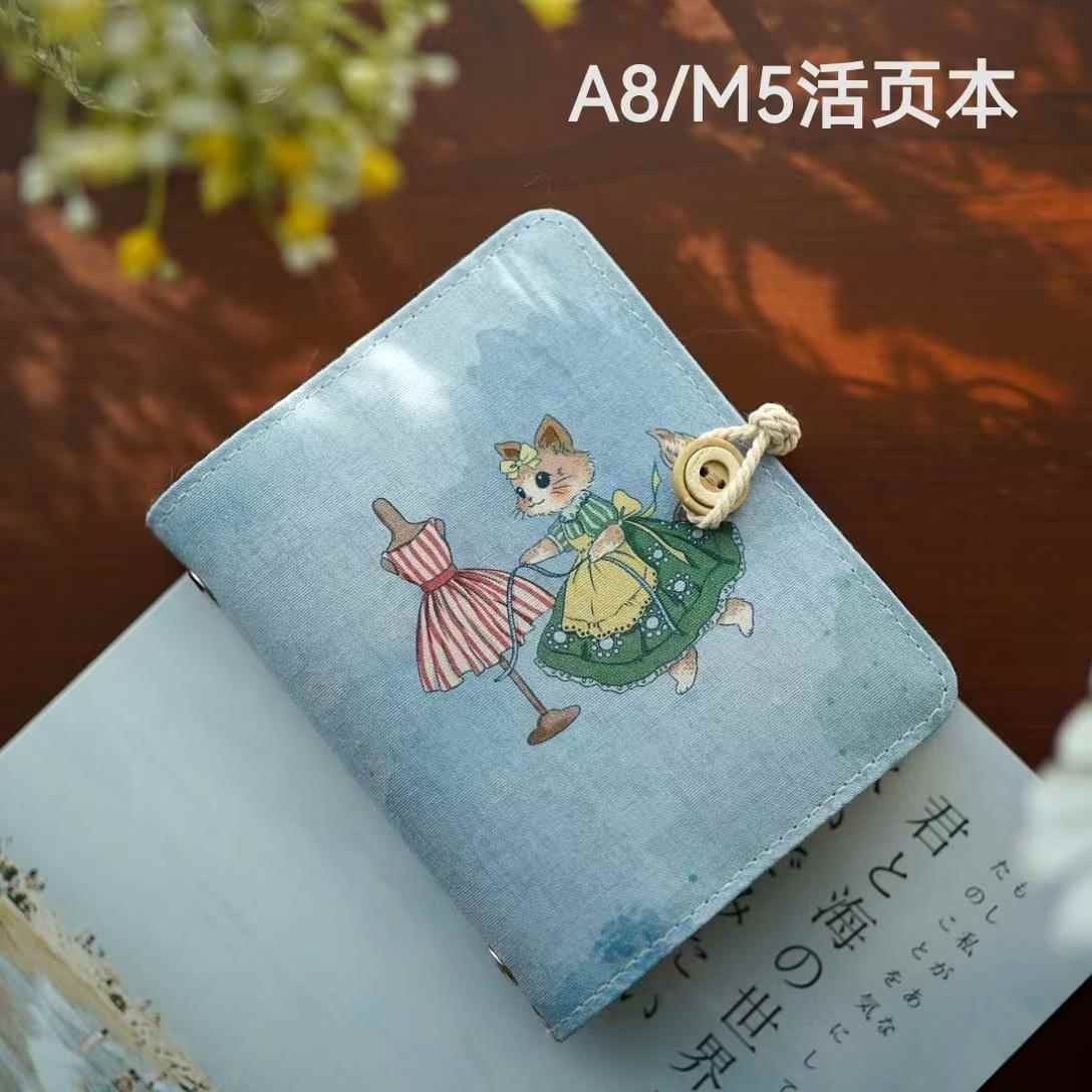 A8/M5活页本随身手账计划本日程本口袋日记本笔记本布艺手账本