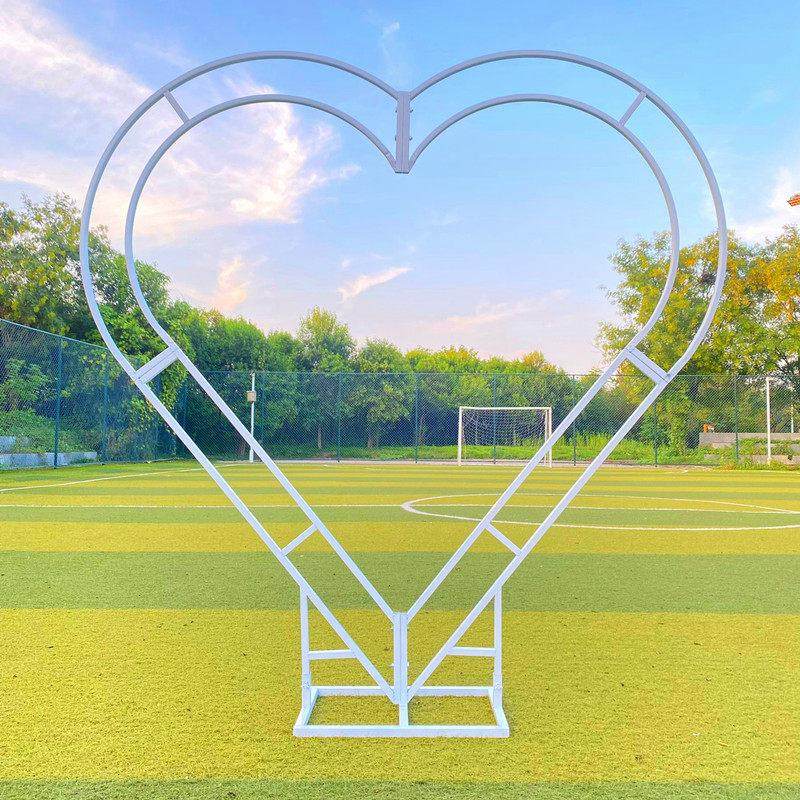 婚礼爱心拱门心形铁艺摆件舞台背景花架婚庆道具户外创意弧形架子