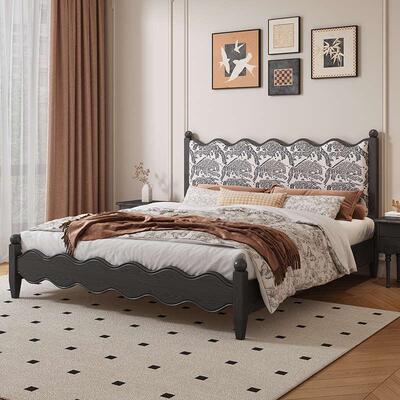 法式MSMJ-302室复古床实木床.8床米主卧软包白蜡木双人大中1古风