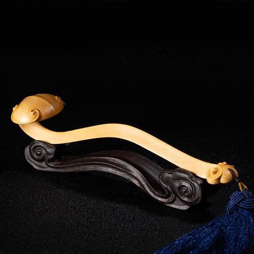 正品杨工木雕实木手把件意家居客厅创文玩摆件吉黄祥如意收藏雕刻