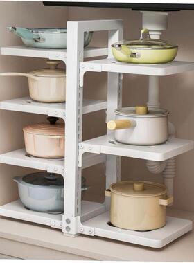 kitchen accessories Multi-layer pot storage rack Layering in