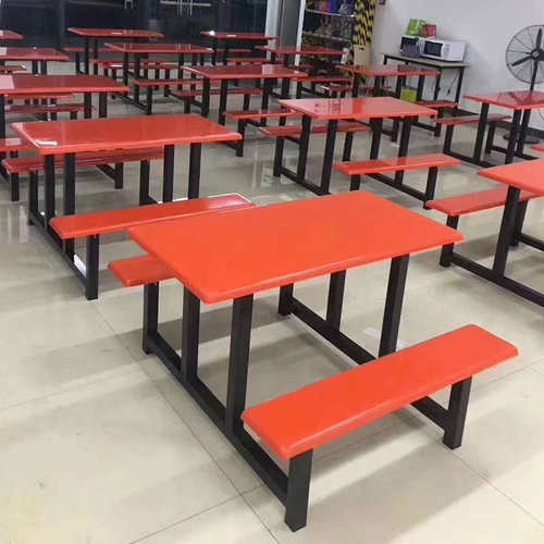 连体特价不锈钢四人六人八人学校工厂公司工地单位食堂餐桌椅组合