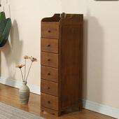 卧室夹缝收纳柜复古缝隙边角柜实木迷你多功能30cm做旧九斗柜