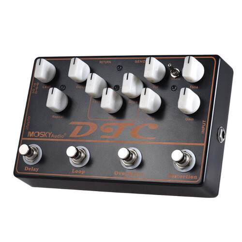 Moskyaudio DTC电吉他组合效果器小综合4踩钉 过载+延迟+失真效果