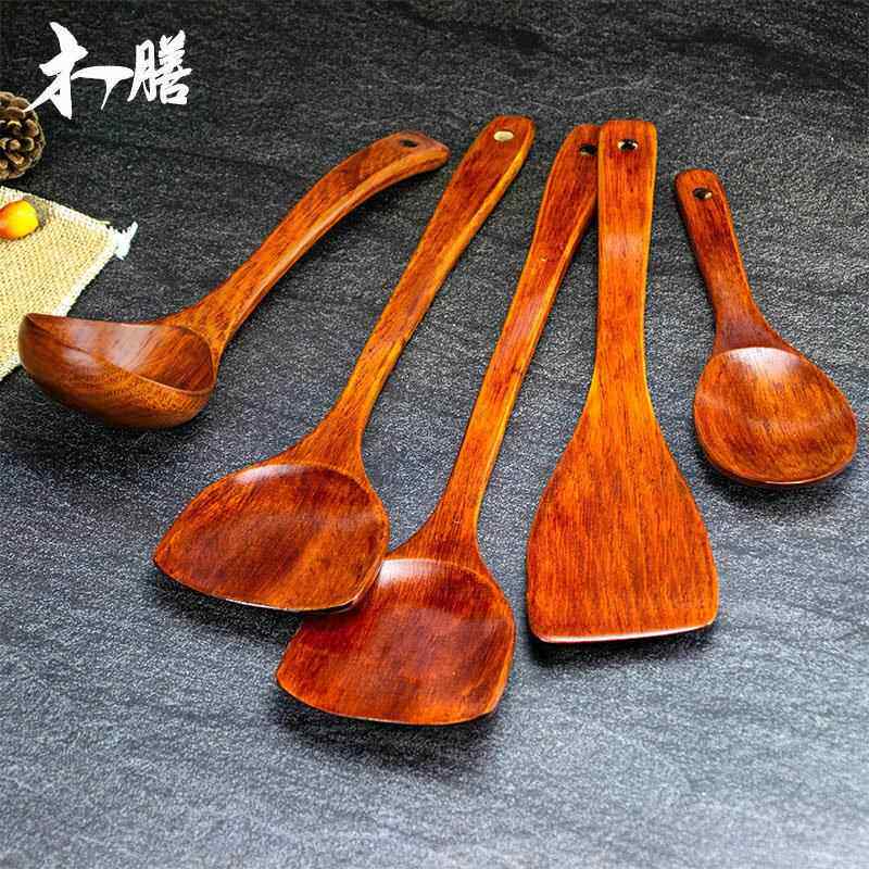 耐用竹制实木木铲子不粘锅专用炒菜汤勺竹子用斜产炒铲木锅铲。