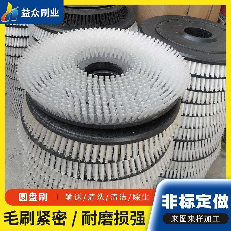 厂家供应工业圆盘刷 抛光尼龙毛刷圆形PVC板植毛除尘马毛猪鬃刷盘