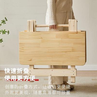 实木桌子折叠外家用出屋吃饭桌户免安装租摆地餐摊简al3366约经济