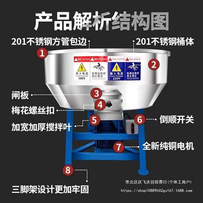 不锈钢饲料搅拌机养殖场猪牛羊肥料大型工业用塑料拌料机小型家用,清洗/食品/商业设备,食品搅拌机,淘宝优惠券,粉丝福利购,淘宝优惠卷