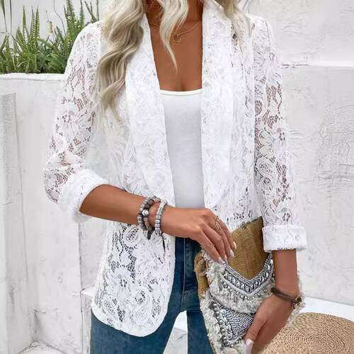 Small suit color lace shirt jacket for women