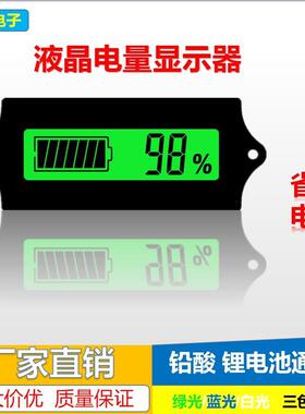 12V24V36V48V铅酸电瓶蓄电池锂电池电量显示器板表剩余电量表GY-6