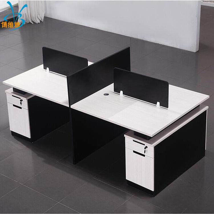 现代简约职员屏风办公桌4人位职员桌员工位四人位屏风隔断